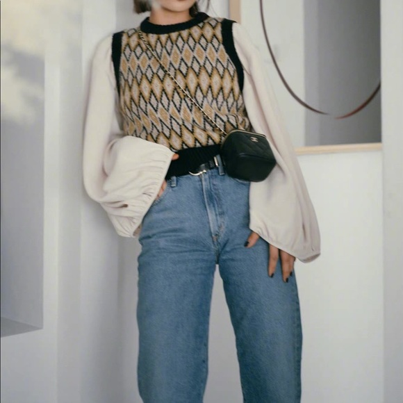 Munthe argyle metallic knitted vest - Picture 3 of 7